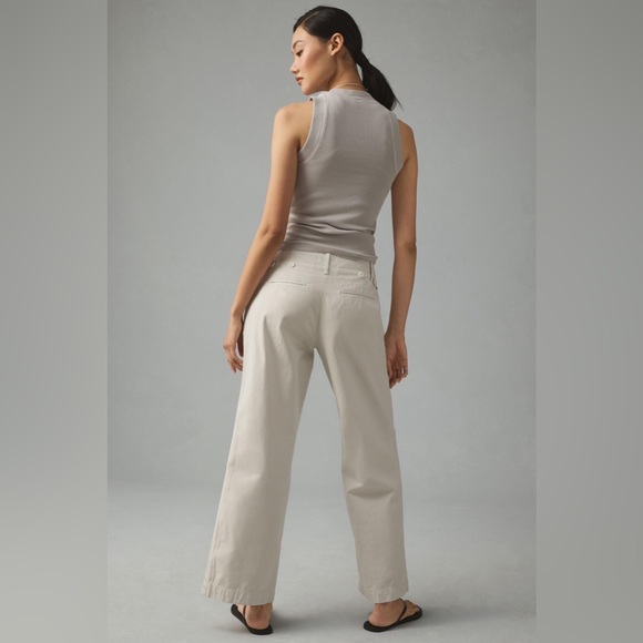Maeve Pleated Wide Leg Chino Trousers - Picture 4 of 16